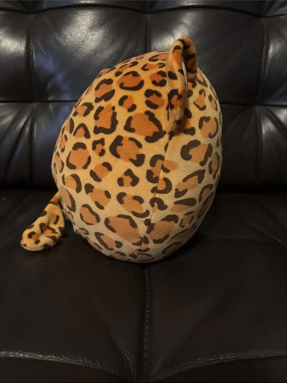 Squishmallows Leopard Print Heart Accent Pillow in Gold and White